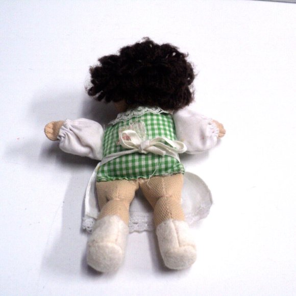 Cabbage Patch Doll Mini 5" Brown Yarn Hair Hard Plastic Face, Stuffed Body - Picture 2 of 2